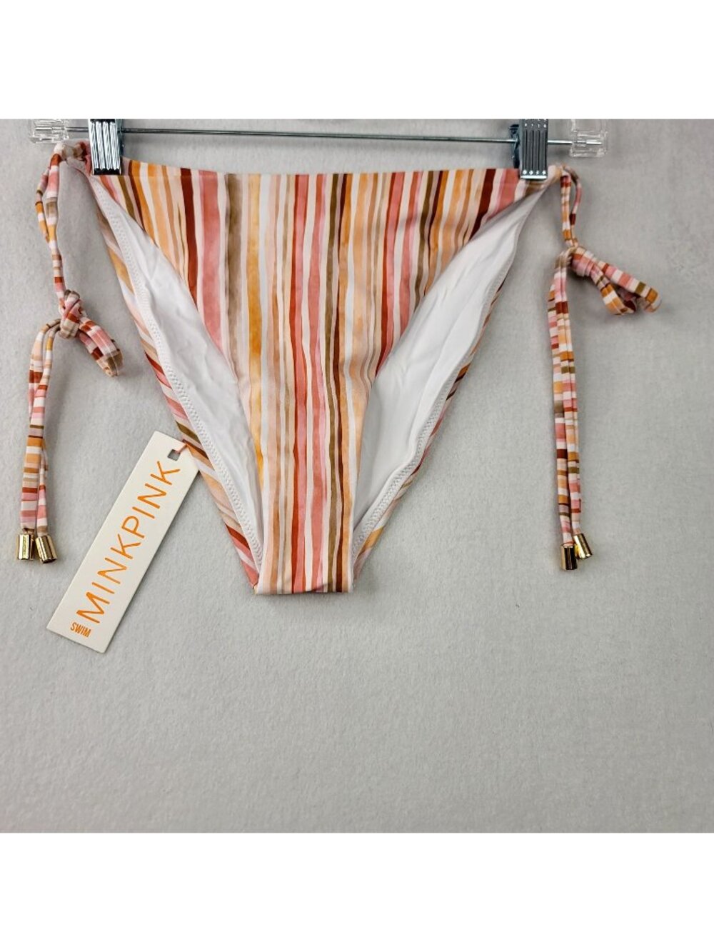 Minkpink L Amaya Stripe Tie-Side Bikini Bottoms Multicolor Swim Beach Resortcore